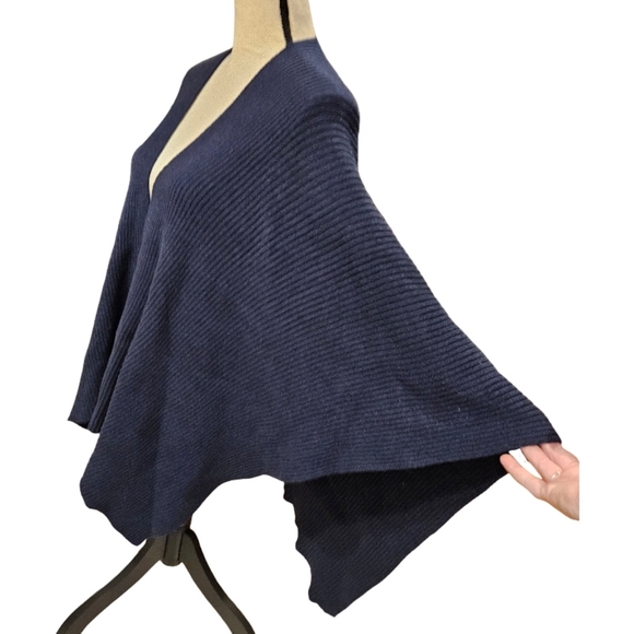 Time And Tru Navy Blue Women's Poncho - Picture 4 of 7